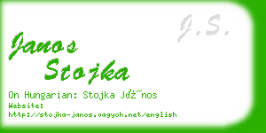 janos stojka business card